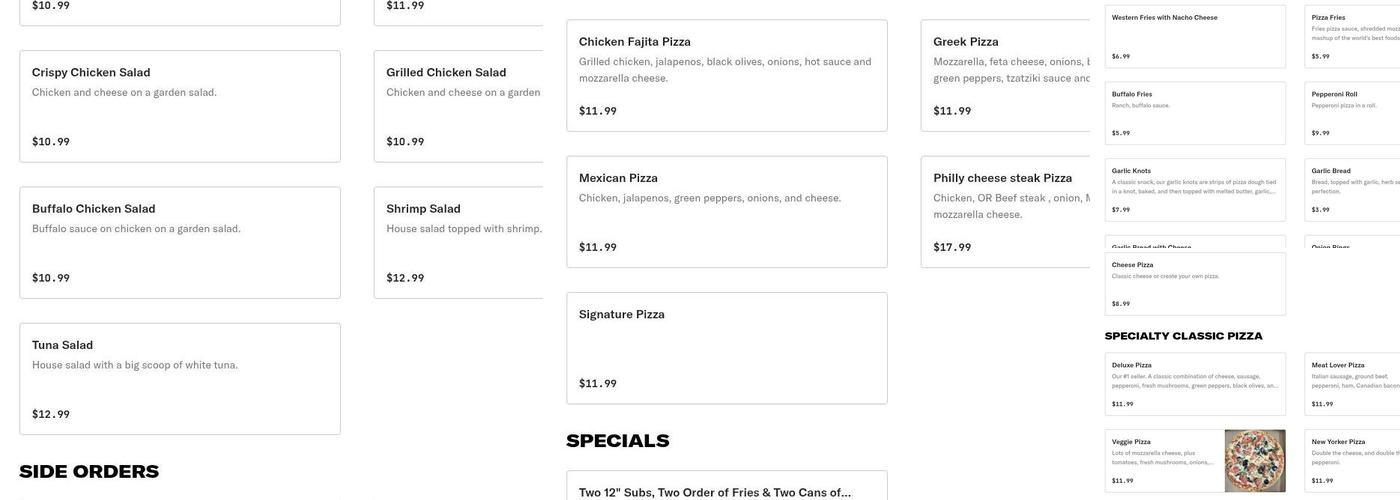 Pizza Wings & More Menu