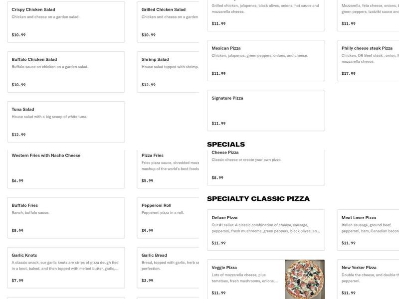 Pizza Wings & More Menu