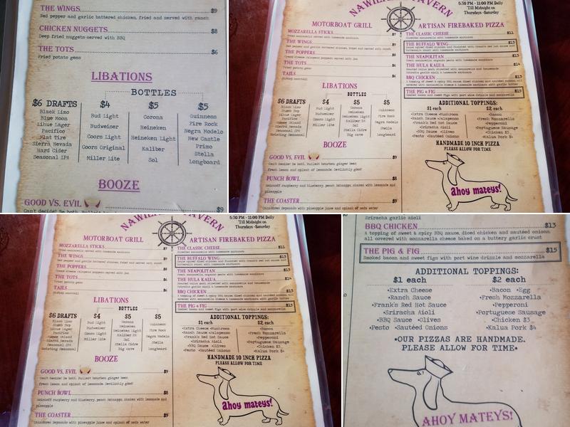 Nawiliwili Tavern Menu