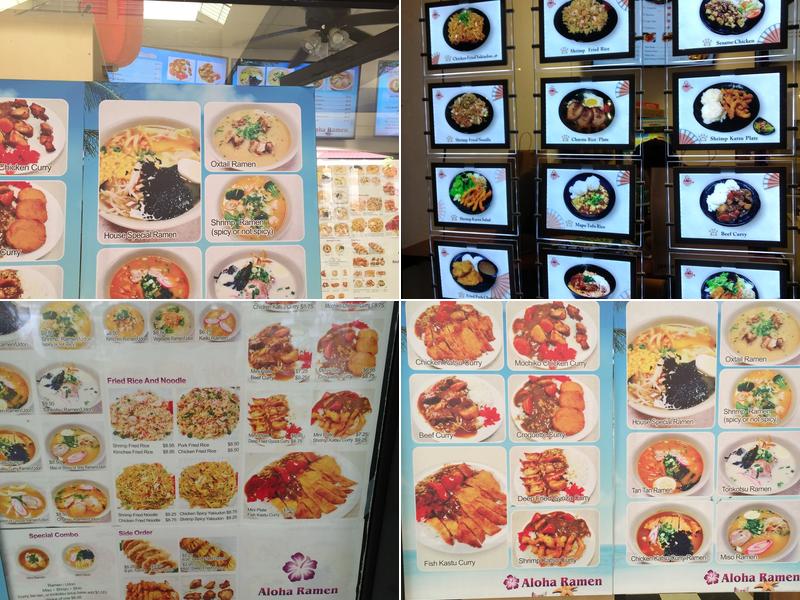 Aloha Ramen Menu