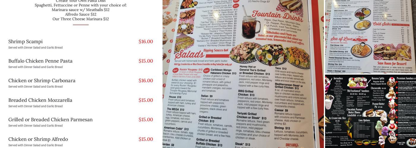 Harshbarger's Sub N' Malt Menu