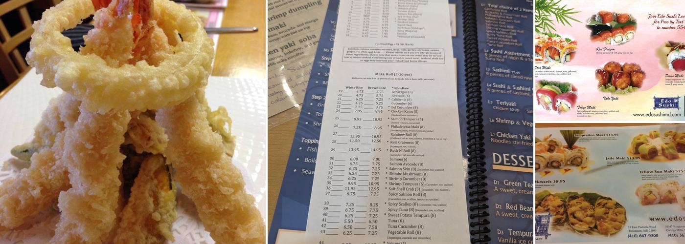 Edo Sushi Menu