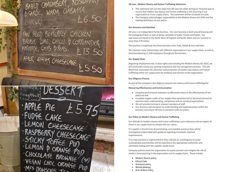 The Horton Arms Menu