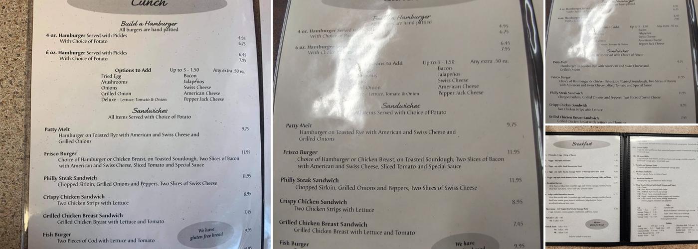 Kruger's Kitchen Menu