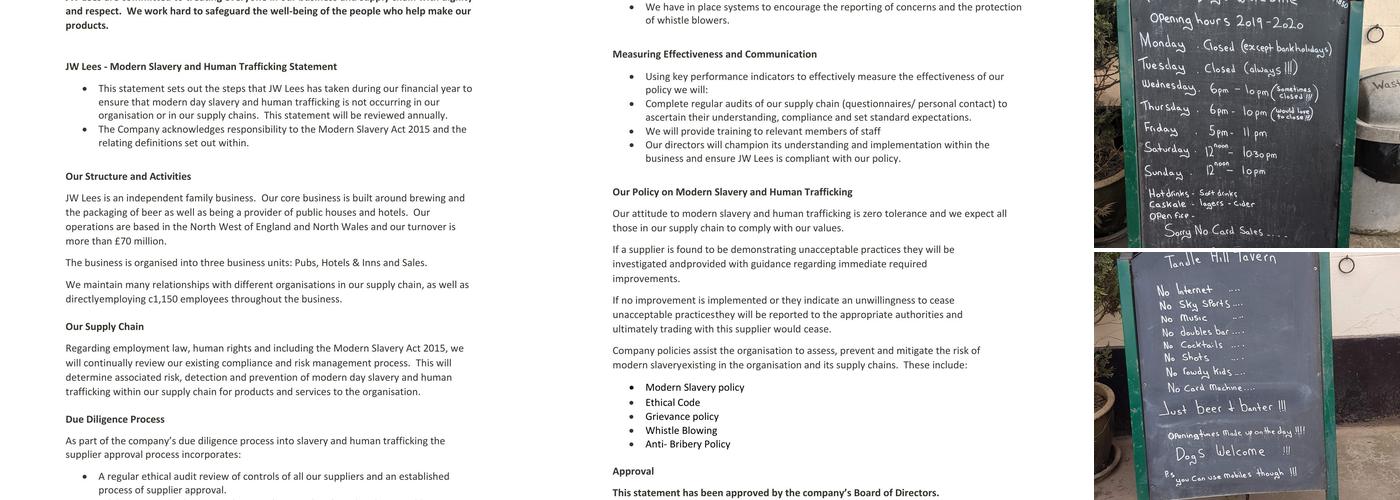 Tandle Hill Tavern Menu