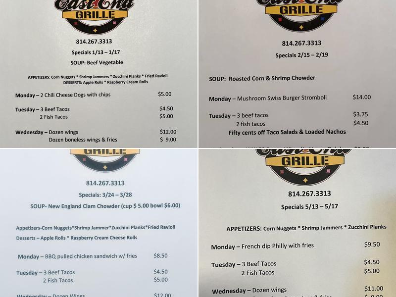East End Grille Menu