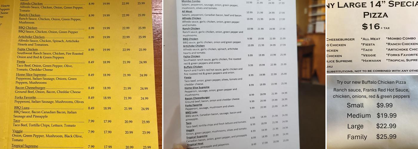 Home Slice Take N Bake Menu