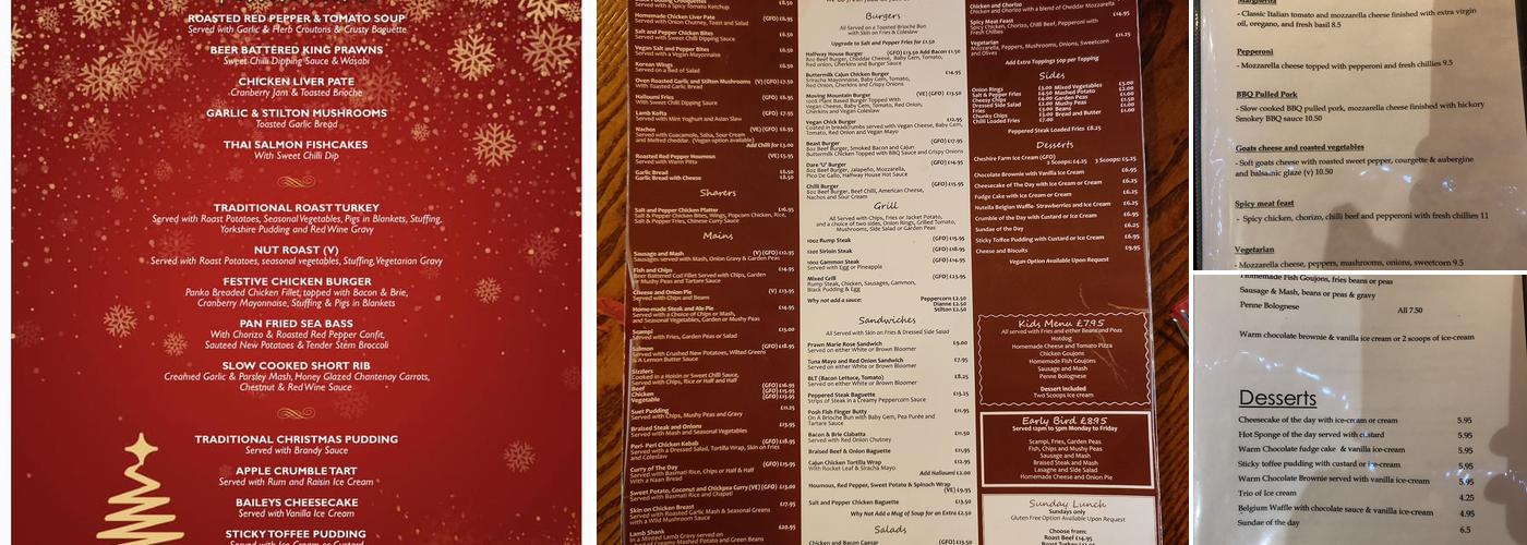 The Halfway House Menu