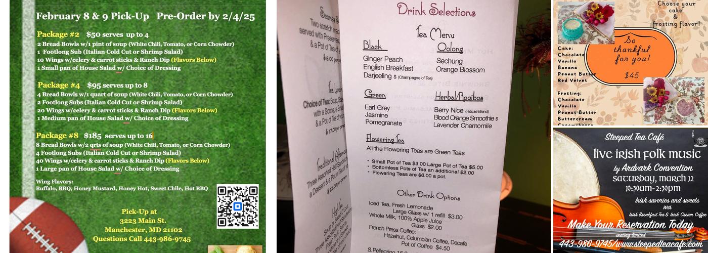 Steeped Tea Cafe Menu