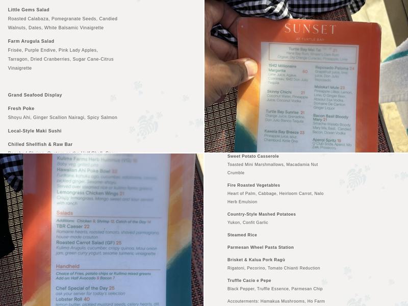 Sunset at Turtle Bay Menu