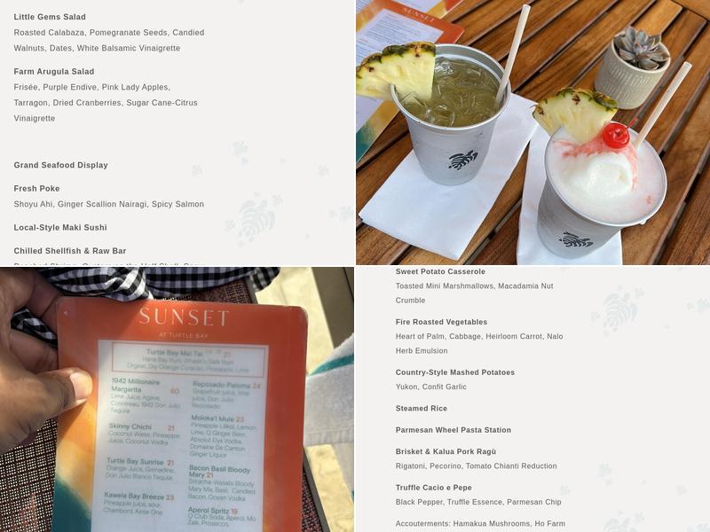 Sunset at Turtle Bay Menu