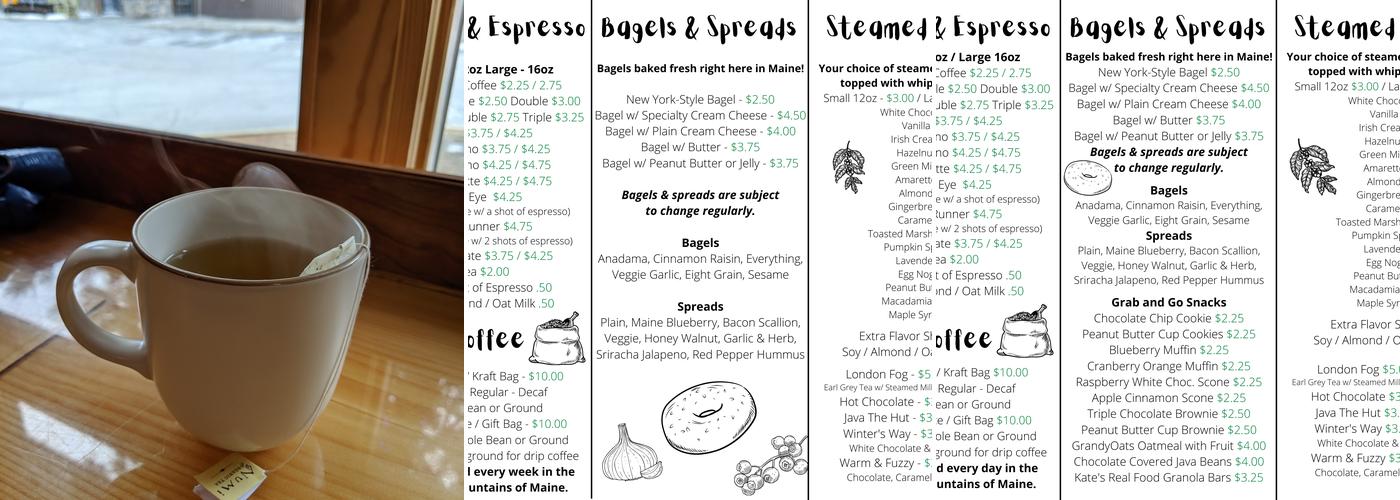 Java Joe's @ Sugarloaf Menu