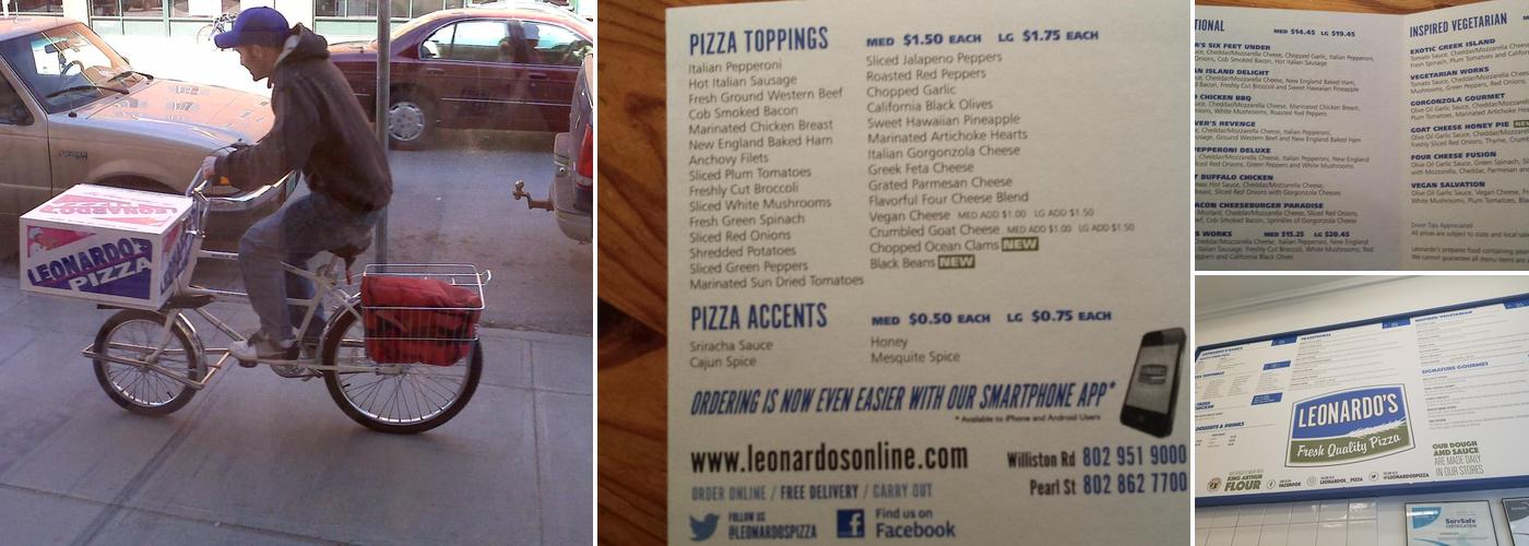 Leonardo's Pizza Menu