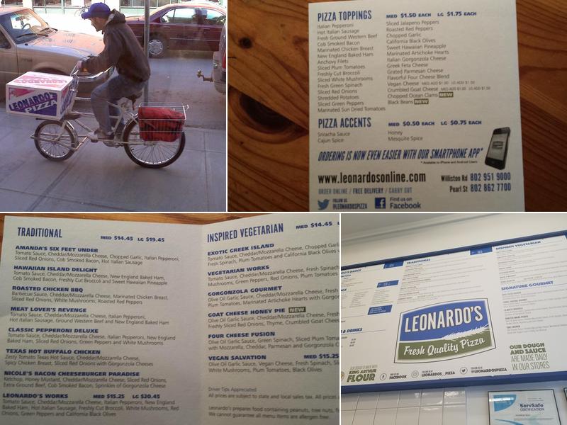 Leonardo's Pizza Menu