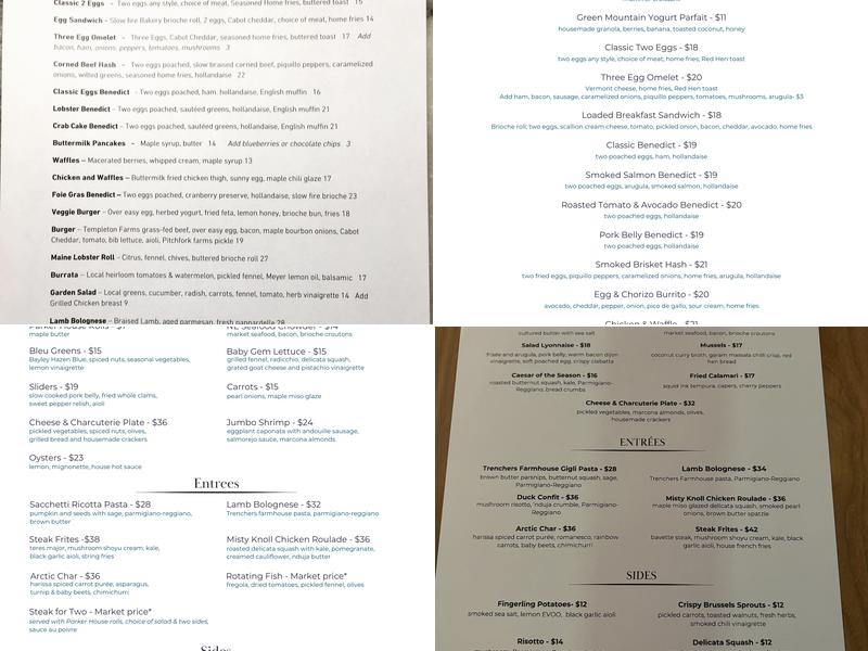 Bleu Northeast Kitchen Menu