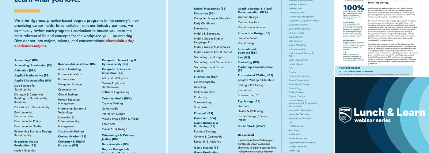 Skiff Hall - Champlain College Menu