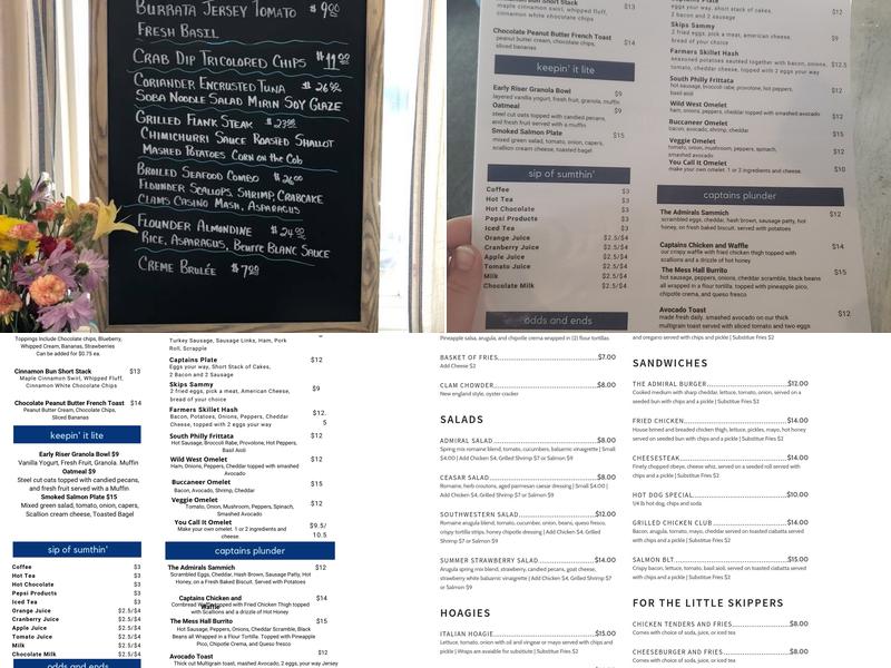 Admiral's Table Restaurant Menu