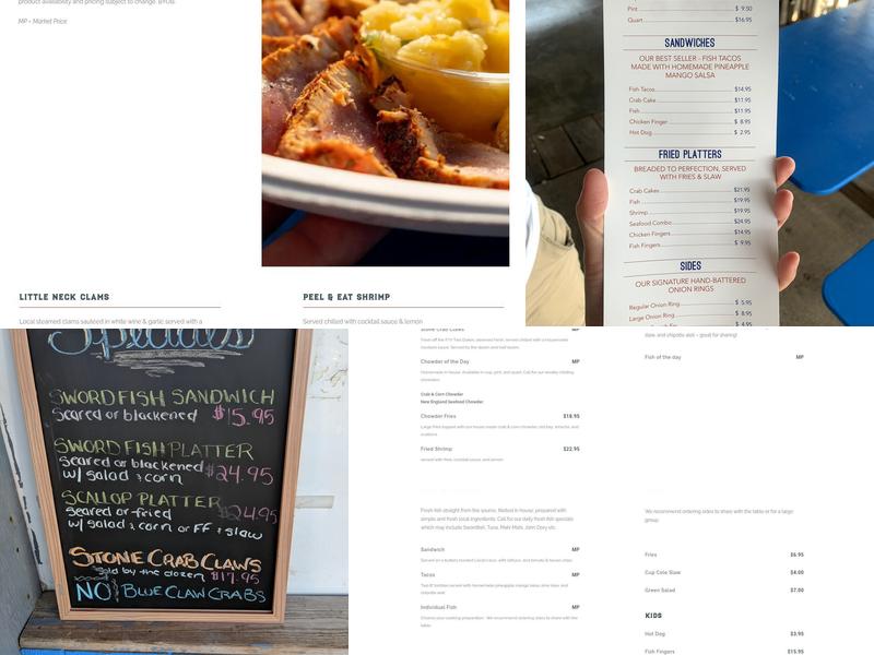 Hooked Up Seafood Menu