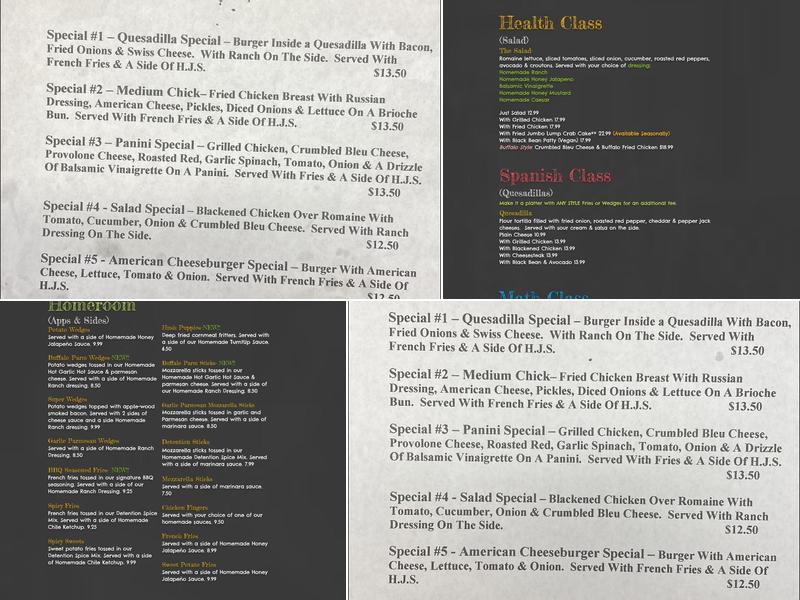 Alumni Grill at Wildwood Menu