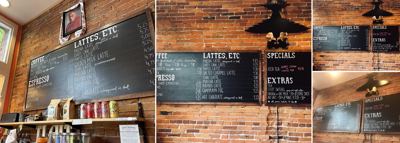 Tight Squeeze Coffee Shop Menu