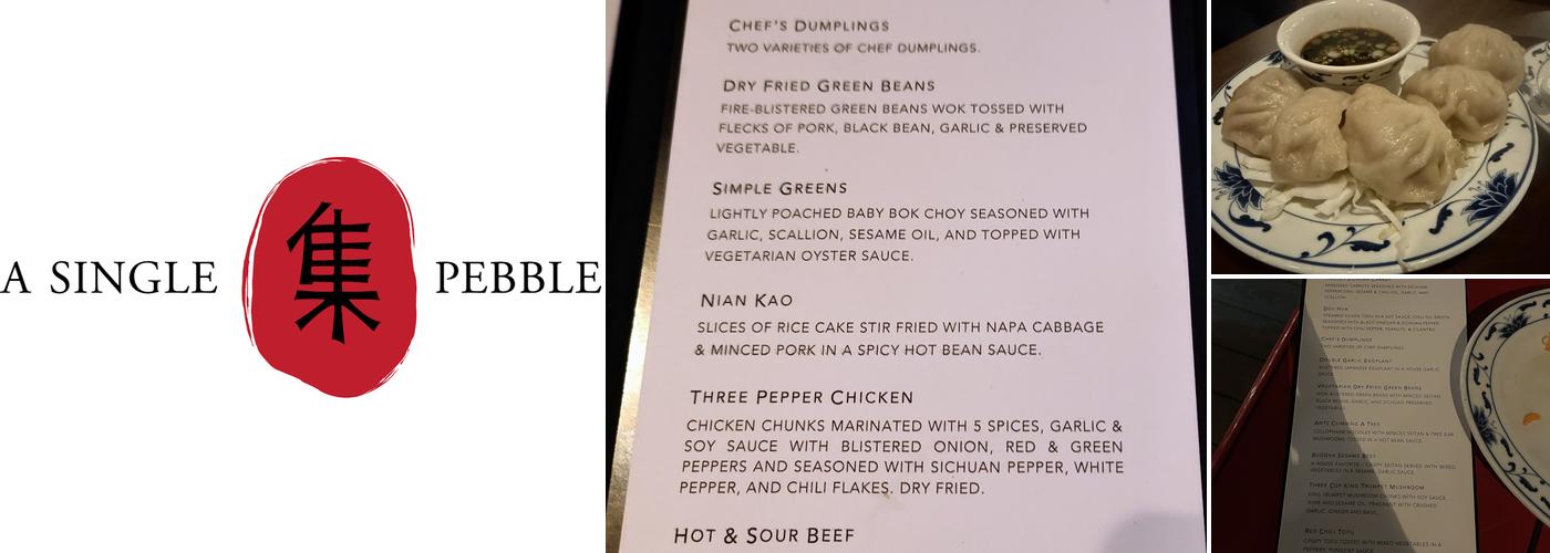 A Single Pebble Menu