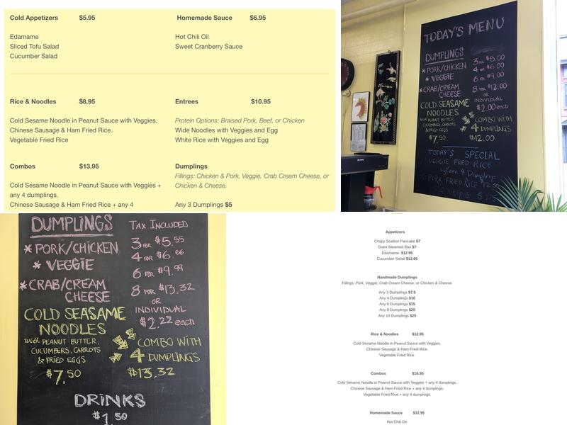 Hong's Chinese Dumplings Menu
