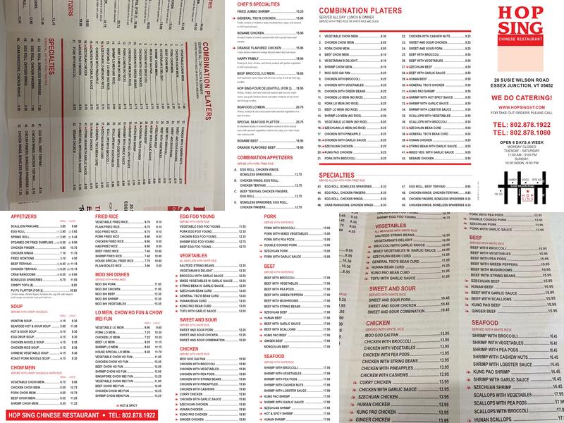 Hop Sing Menu