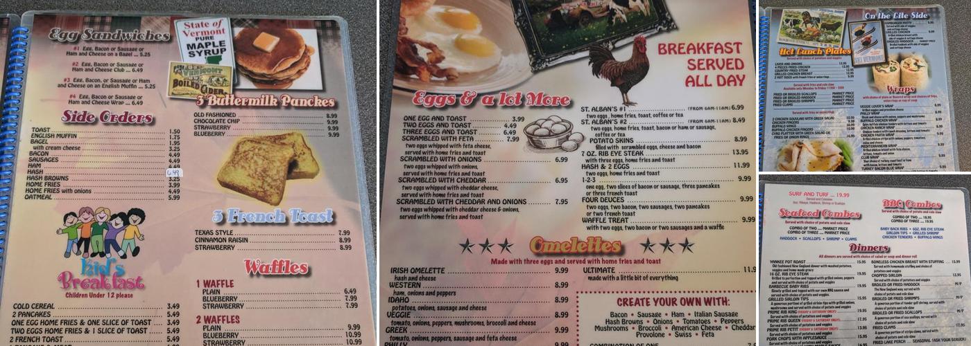 St Albans Diner Menu