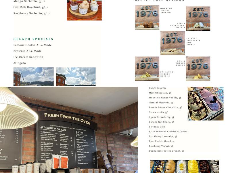 Paradise Bakery & Cafe Menu