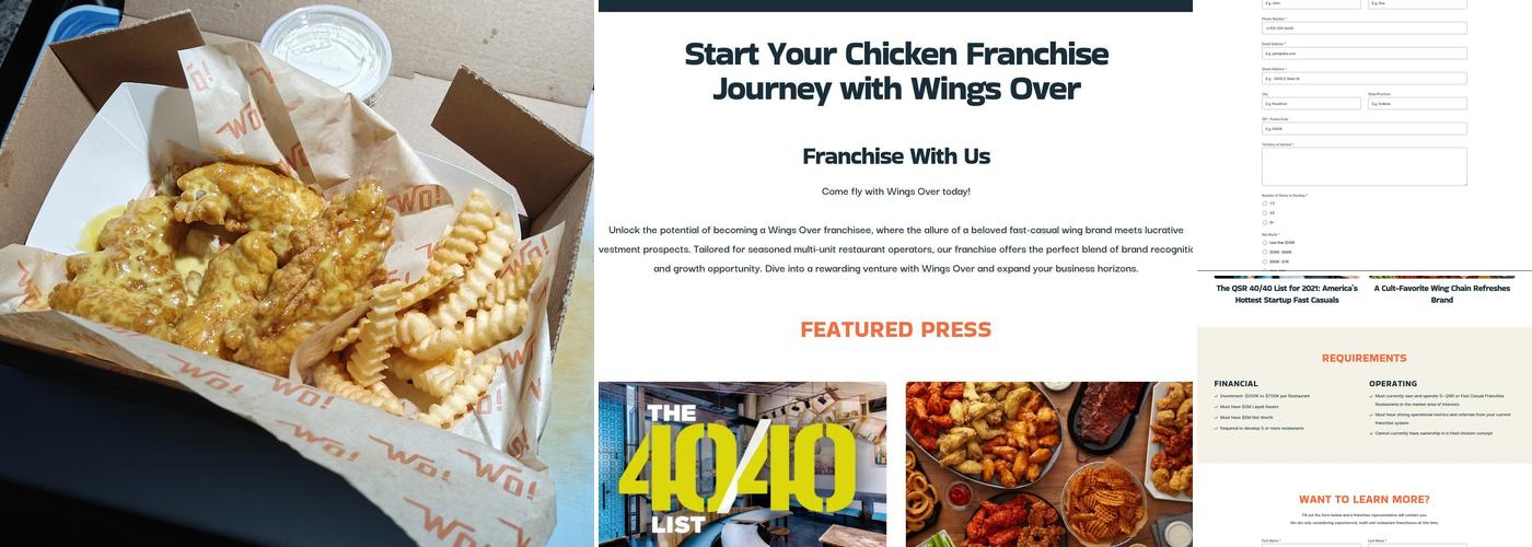Wings Over Burlington Menu