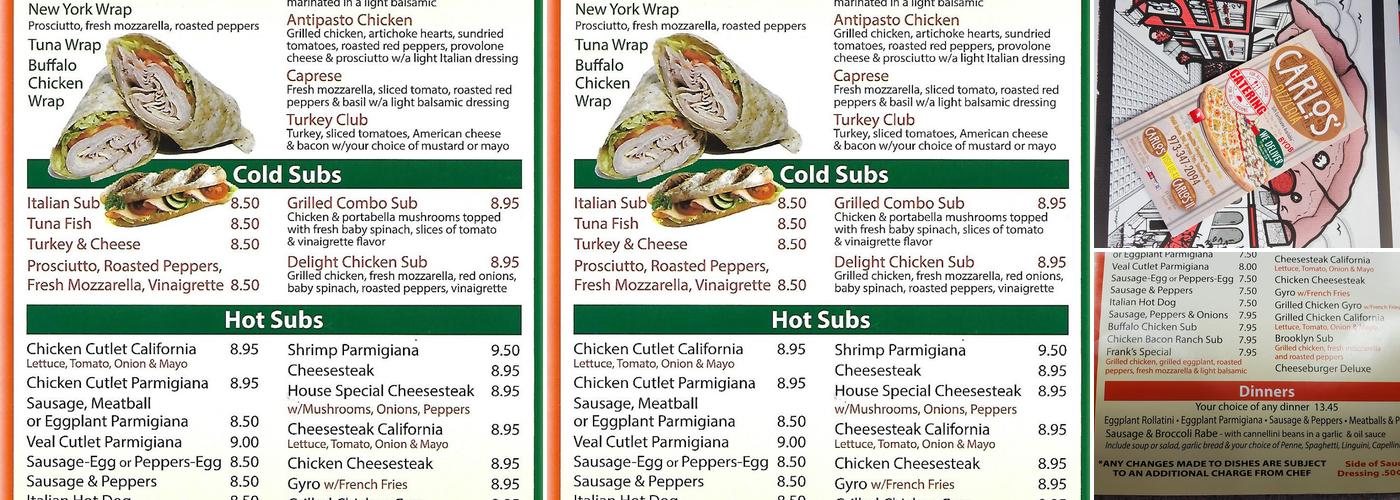 Carlo’s cucina Italiana (former Frank’s Trattoria) Menu