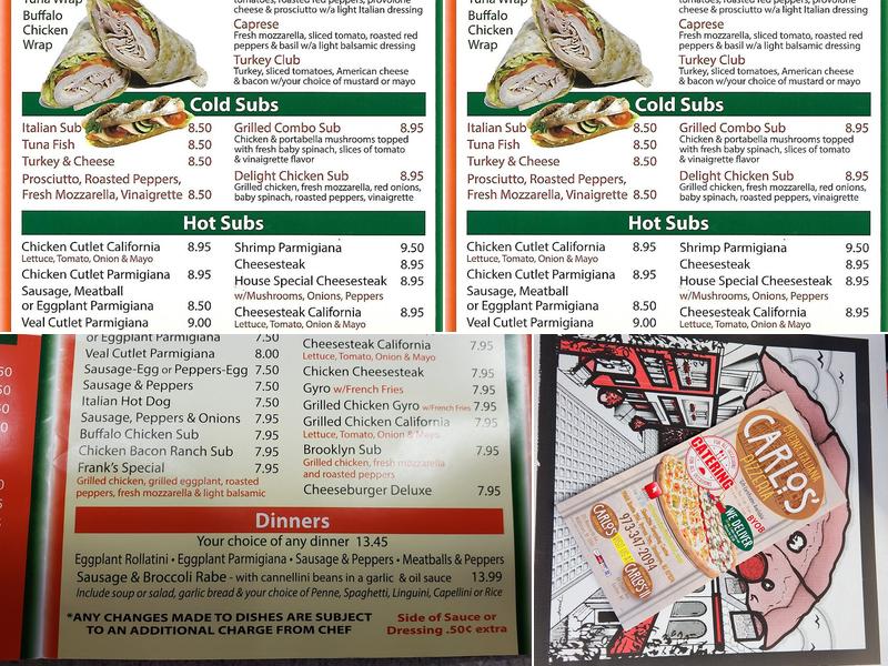 Carlo’s cucina Italiana (former Frank’s Trattoria) Menu