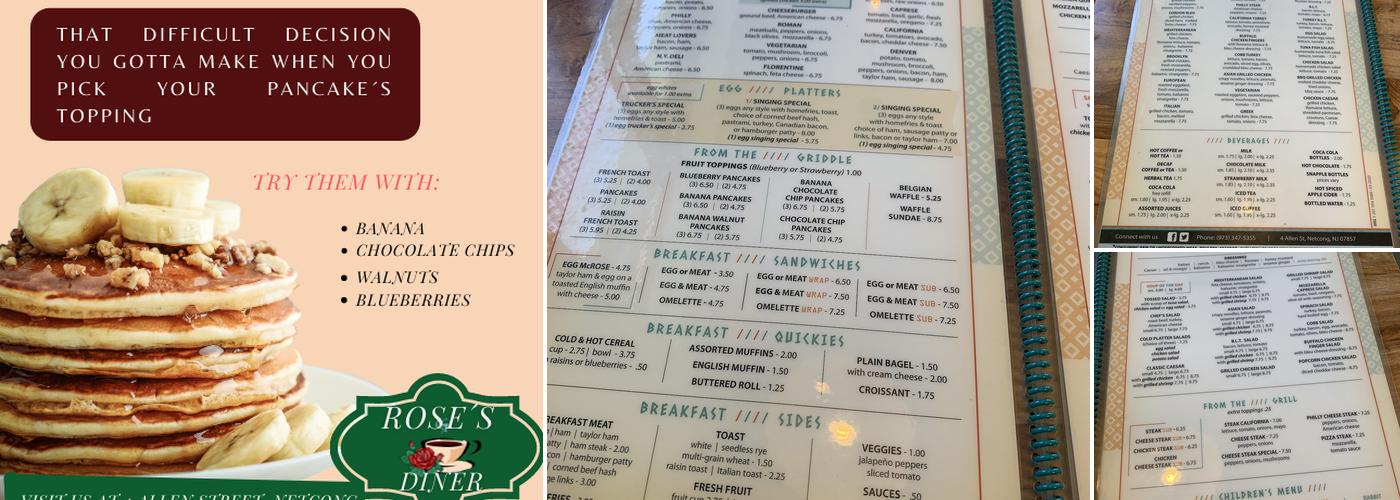 Rose's Diner Menu