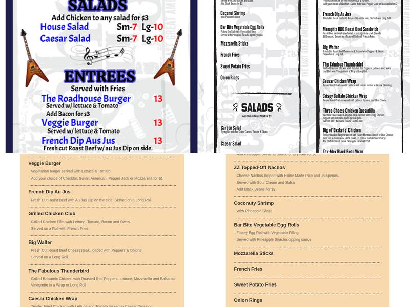 The Stanhope House Menu