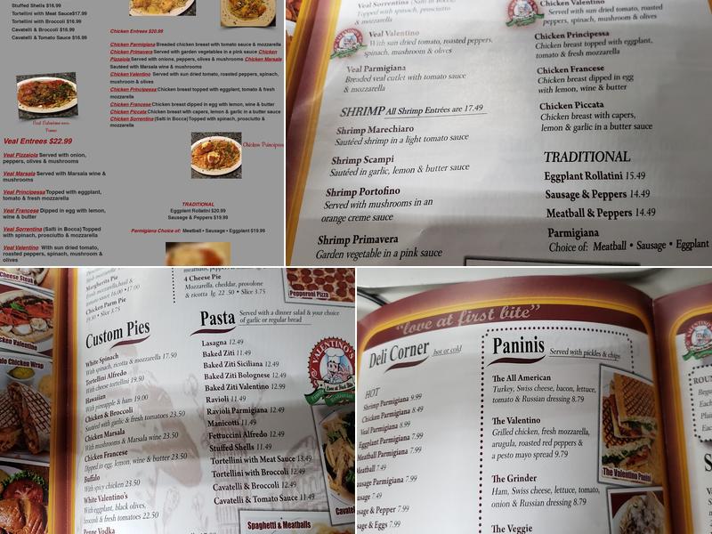 Valentino's Pizzeria & Restaurant Menu
