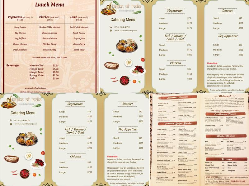 Taste of India Menu