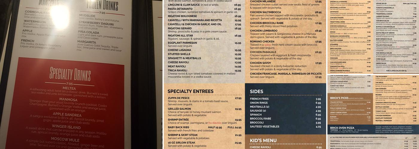 Brick 46 Menu