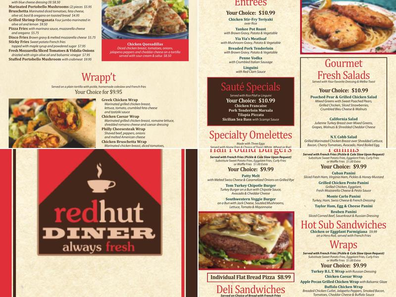 Red Hut Diner Menu