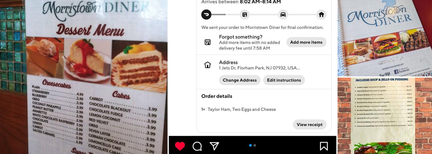 Morristown Diner Menu