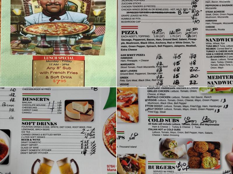 Sam and Joe's Pizza and Subs Menu