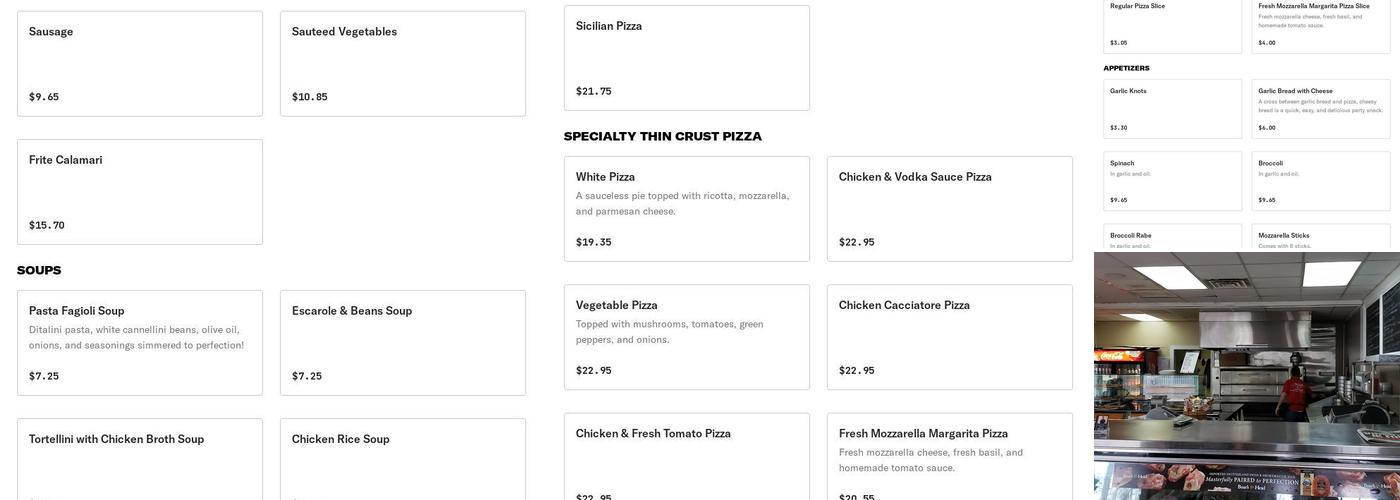 Bella's Menu