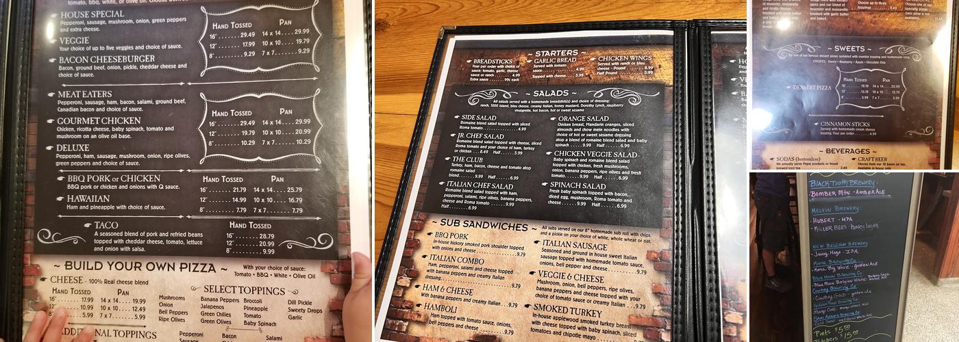 Pizza Place Menu