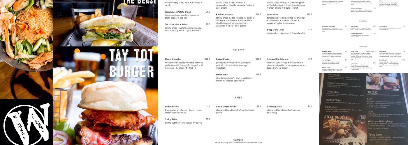 Warehouse25sixty-five Kitchen + Bar Menu
