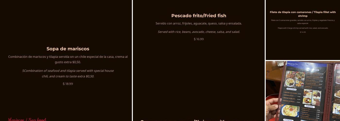 Restaurante Las Flores Menu