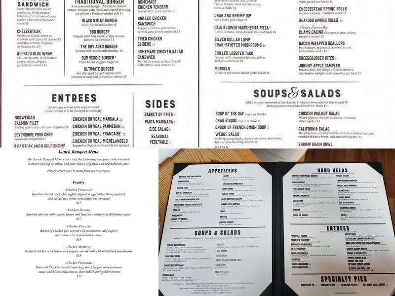 Johnny Apples Menu