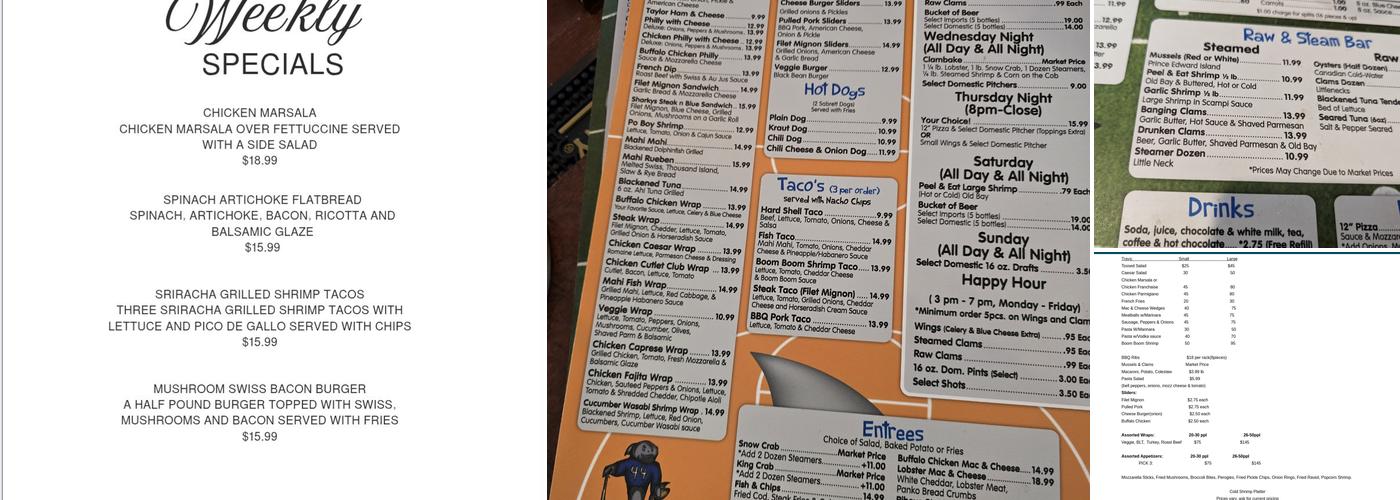 Sharky’s Wings & Raw Bar Menu