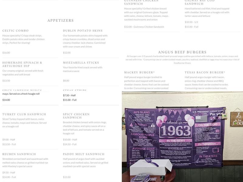 Mackey's Public House Menu