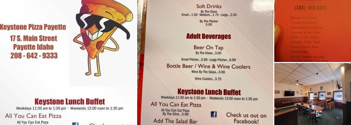 Keystone Pizza Menu