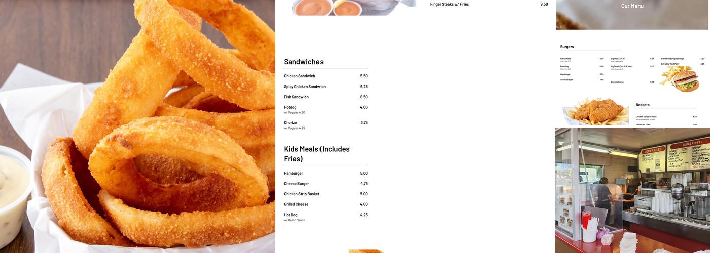 Burger West Menu