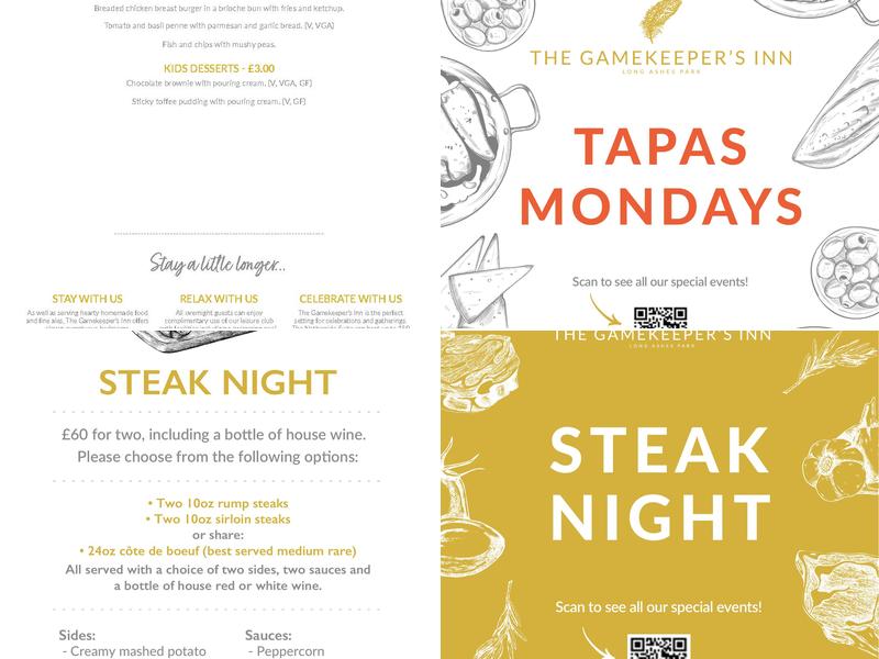 The Gamekeeper's Inn Menu